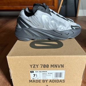 adidas Yeezy Boost 700 MNVN in metallic silver